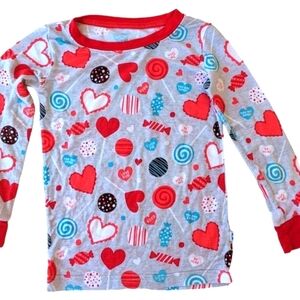 Little Sleepies Pajama Shirt Sweet Valentine Hearts Toddler Girls 2T